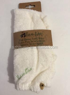 China QUICK DRY Natural Bamboo Turbi Twist Hair Towel With Custom Logo for sale