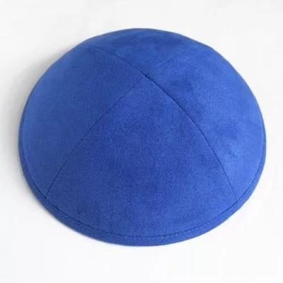 China Character Wholesale Jewish Kippot Kippah Sweden Embroidery Customized Blue Velvet Canvas Kippah For Men's Yamaka Hat for sale