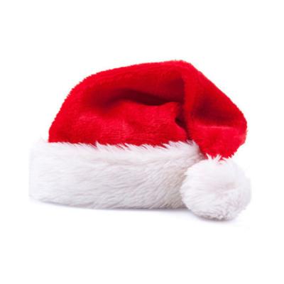 China Wholesale Traditional Thickened Warm Party Plush Christmas Santa Hat Decoration for sale