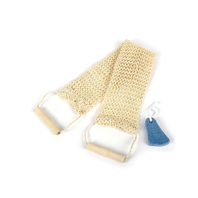 China Natural Long Handle Bath Strap Shower Belt Exfoliating Back Scrubber For Shower for sale