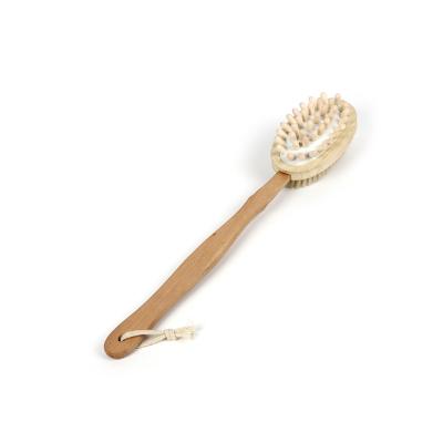 China Eco-Friendly Natural Long Handle Bath Brush Scenography Massage Bath Brush Body Care Brush for sale