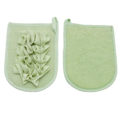 China EXFOLIATE Double Face Factory Direct Sale Exfoliation Bath Flat Mouth Gloves for sale