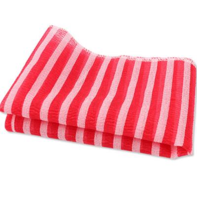 China EXFOLIATING Wholesale Nylon Stripe Bath Towel Pull Out Strip Exfoliating Moisturizing Foaming Massage Towel for sale