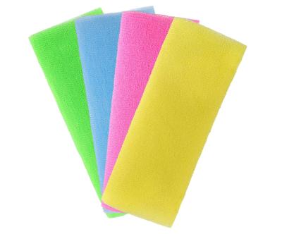 China EXFOLIATING Direct Deal Nylon Monochrome Bath Towel Pull Out Strip Exfoliating Moisturizing Foaming Massage Towel for sale