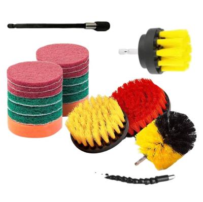 China Nylon Bristle Household 22 Piece Kitchen Durable Cleaning Cloth Grinding Dish Brush for sale