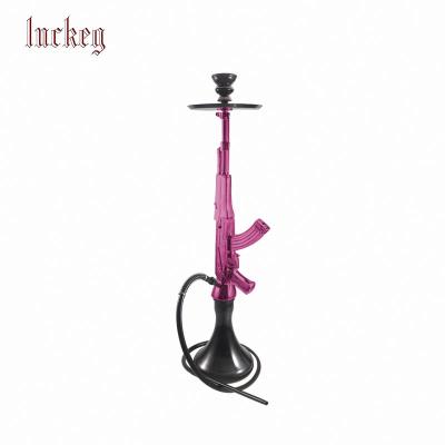 China Durable Wedding And Party Used Customized Shape Black Color Gun Design Metal Hookah For Sale for sale