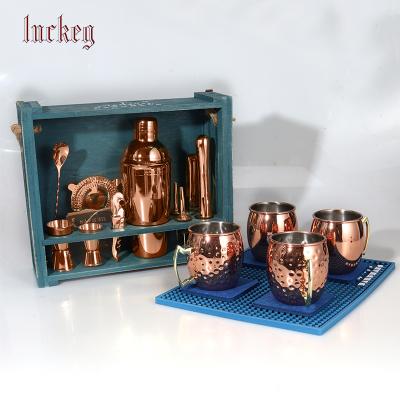 China New Design Sustainable 12 Pieces Stainless Steel Cocktail Shaker Set And Bar Tools Bar Accessories for sale