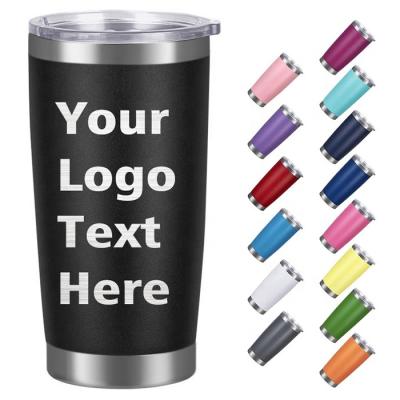 China Custom American Style Tumbler With Logo Text Personalized Stainless Steel Coffee Tumbler With Lid Customized 20 Ounce Travel Mug Mug for sale