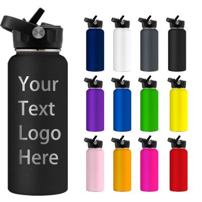 China Custom Viable Personalized Water Bottles With Logo Text Name For Girls Men Women Kids Engraved Stainless Steel Insulated Water Bottles for sale