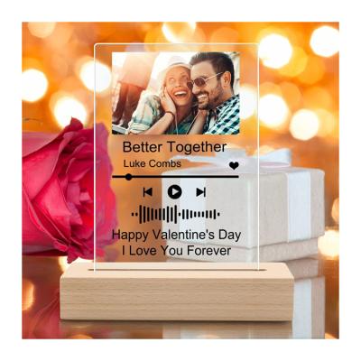 China Modern Customized Acrylic Art Album Cover Music Plaque Scannable Gifts Song Album Cover Photo for sale