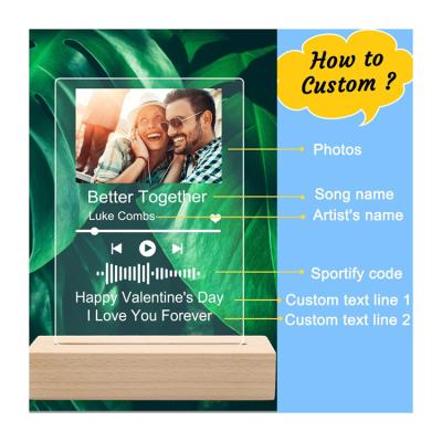 China New Design Memories Gifts Photo Album Cover Modern Night Light Scannable Acrylic Song Album Cover for sale