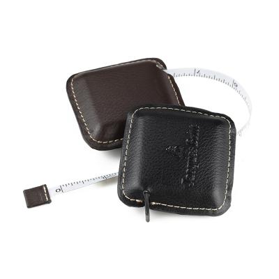 China Measuring Tool Tape Logo Printed Covered Cloth Hot Sale Vintage Corion Sewing Measuring Leather for sale