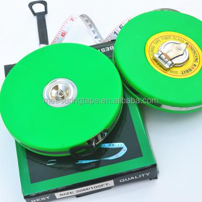 China Measure For Perimeter Maker Price Hand Retract 100ft 30m Tape Measure With Box Package for sale