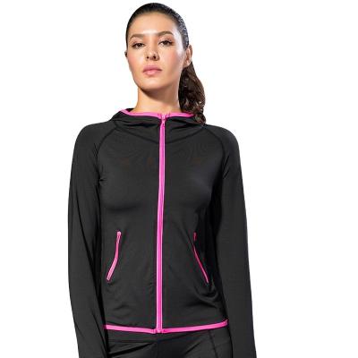 China Autumn And Winter Fitness Yoga Sports Training Waterproof Women'S Quick-drying Coat Running Color Matching Zipper Hoodie for sale