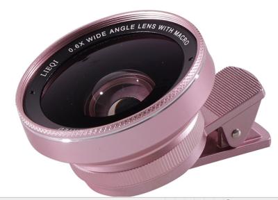 China Pink Clip On Fisheye Lens , Universal Camera Lens For Mobile 50g for sale