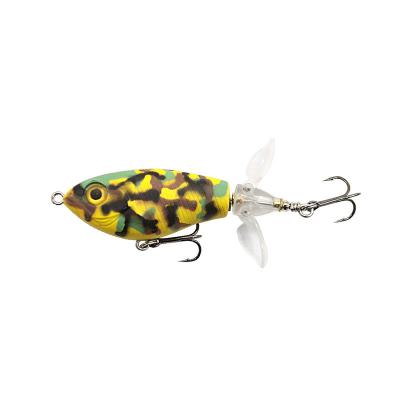 China 3D Realistic Floating Fish-eye 6g 80mm Lie Plopper Lure Hooks Topwater Hard Bait Casting Thruster Fishing Lures for sale