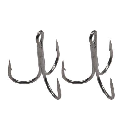 China ST36-2X 100pcs Barbed Sea Fish Hook High Strength Carbon Steel Fishing Treble Hooks for sale