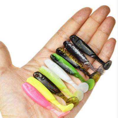 China Wholesale 2.3g 5.5cm Plastic Tail PVC Factory Soft PVC Shad T Fishing Lure Bass Lure Plastic Artificial Fishing for sale