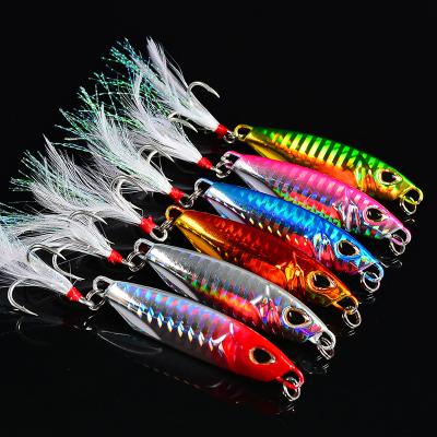 China Ifreena Saltwater Casting Metal Jig Slow Feed 10g 15g 20g 30g 40g 50g Glow Fishing Lure With Treble Hooks for sale