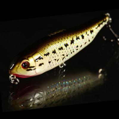 China 3D Eyes Floating Topwater 80mm/7.5g 3D Printing Artificial Lure Metal Fish Hard Bait Pencil Fishing Lure for sale