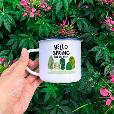 China Sustainable Hot Sale Personalized Custom Mugs Enamel Mug Steel Stocked for sale