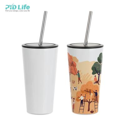 China PYD Sustainable Life Free Shipping 16 oz 480 ml USA Warehouse Sublimation Masks Coffee Tumblers With Lid And Straw for sale