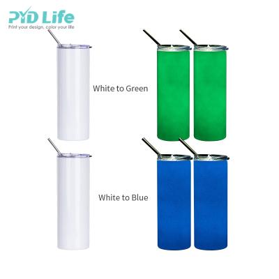 China PYD Viable Lifetime Stainless Steel Bulk Luminous Glow In The Dark With Straight Straw And Lid Sublimation Tumblers for sale