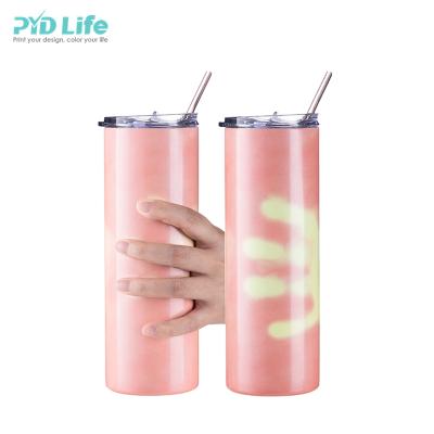 China PYD Life Sustainable RTS Temperature Sensing Tumbler 20oz Stainless Steel Lean Double Wall Heat Color Changing Tumbler for sale