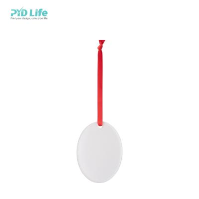 China Wholesale DIY Sublimation Photo PYD Lifestyle Christmas Sublimation Blanks Acrylic Oval Christmas Decoration Ornaments for sale