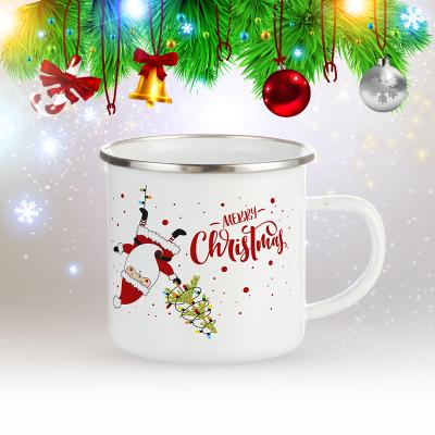 China PYDLife Sustainable Travel Stainless Steel Camping Metal Enamel Mug Wholesale For Cafe Outdoor Christmas for sale