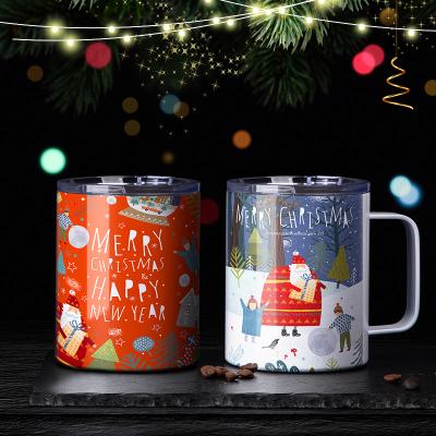 China 2020 Hot Sale Custom Sublimation Christmas Mug Viable Set Promotional Travel Mug Stainless Steel Coffee Mug for sale