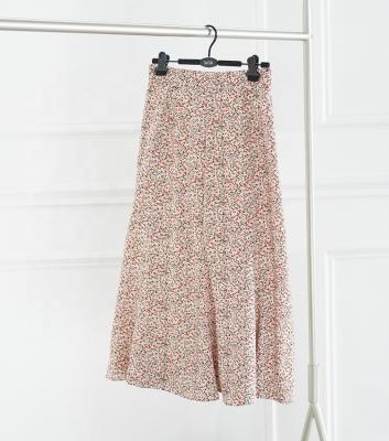 China 2021 New Arrival Summer Fashion Women Custom Made Breathable Chiffon Casual Ruffle Floral Skirt for sale