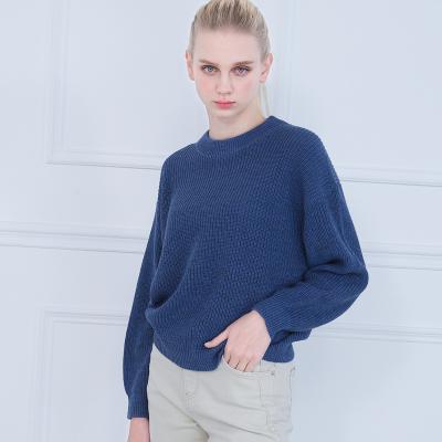 China 2021 Anti-wrinkle series casual loose neck sleeve large size women's solid color long knit pullover sweater tops for sale