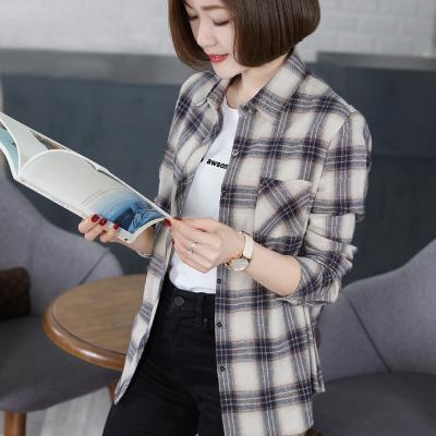 China Factory Wholesale 100% Plaid Flannel Shirt Custom Anti-Shrink Cotton Long Sleeve Shirt For Women for sale