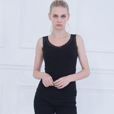 China Anti-pilling 2021 Sexy Custom Lace Camis Slip Sleeveless Tank Top For Females for sale