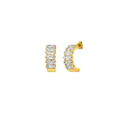 China Newest Gold FASHIONABLE Glitter Stainless Steel Kaleo Diamond Crystal Stud Earring SHINING as Wife's Best Gift for sale