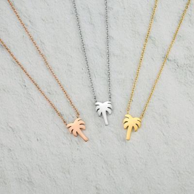 China CLASSIC in Rose Gold Stainless Steel Palm Tree Running Necklace for sale