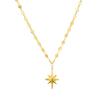 China Other 18k 316L Stainless Steel Gold Plated NECKLACE HOKU Eight Star Pendant With Round Coin Chain As Christmas Gift for sale