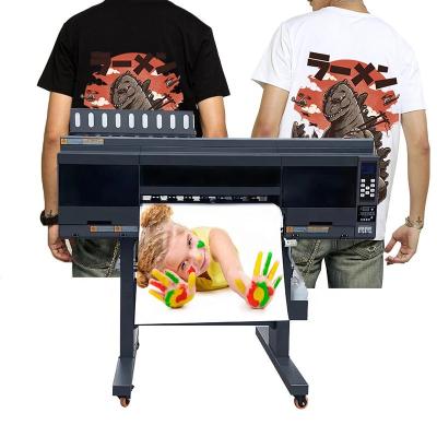 China T-shirt printing 60cm width dtf printer four XP600/TX800 printhead with powder shaker for T-shirt printing for sale