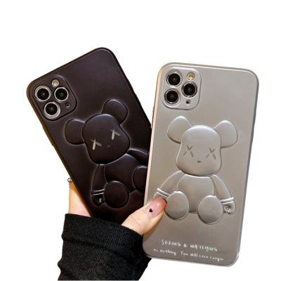 China Anti-fall Fashion Plush Mobile Phone 3D Cardboard Silicone Soft Shell Phone Case For Phone 12/12pro/12pro max/13/13pro for sale