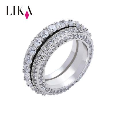 China Mens Womens Rings Shape Bling Iced Out CZ Rings LIKA New Style Hip Hop 5 Rings Luxury Cubic Zircons Men Women Rings Shape Bling Iced Out CZ Rings for sale