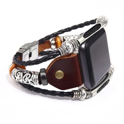 China Ladies Wristwatches Women Fit Fashion Ladies Leather Smart Smart Apple Watch Strap Watchband Men for sale