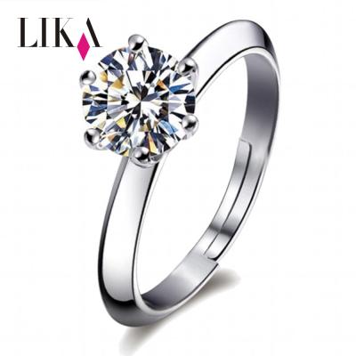 China LIKA Diamond Rings Customized Luxury Adjustable Titanium Steel Zircon Ring Anniversary For Lovers for sale