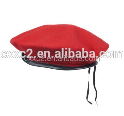 China Military colorful striped wool beret hat for sale