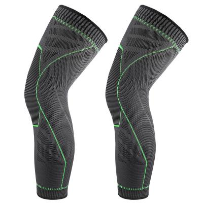 China Full Knee Leg Fitness Sports Knee Brace Protector Comfortable Running Elastic Nylon Anti-Slip Support Knee Compression Sleeve for sale