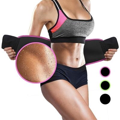 China Adjustable Waist Sweat Belt Customized Exercise Belt Weight Loss Waist Trimmer Belt Support Fitness Sports Waist Trainer for sale