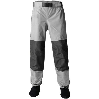 China MOQ 1 Waterproof Breathable Waterproof Pants Wader for Fishing Hunting Pants OEM Layer Polyester Fabric Black and Gray for sale