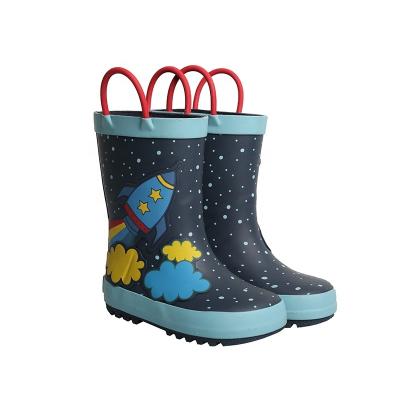 China Wellington Rubber Boot Fashion Trend Rocket Children's Wearable Rain Boy Rain Boots Portable Waterproof Shoes for sale