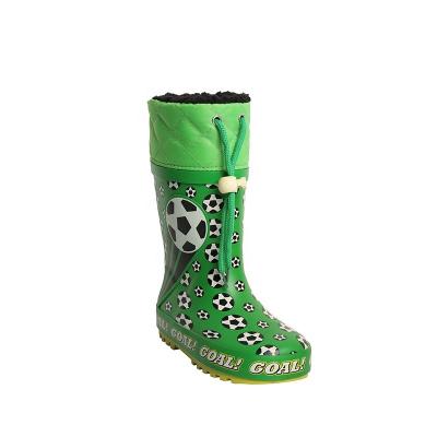 China Wholesale Children's Rain Boots Fashion Trend Football Rubber Boots Kids Green Custom Warm Rain Shoes for sale