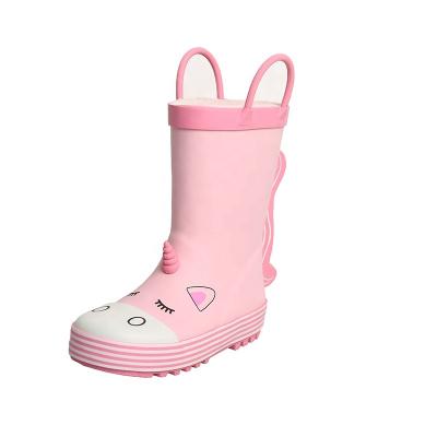 China Fashion trend pink unicorn cartoon girl rain boots toddler rain wearable rubber warm shoes waterproof kids rain boots for sale